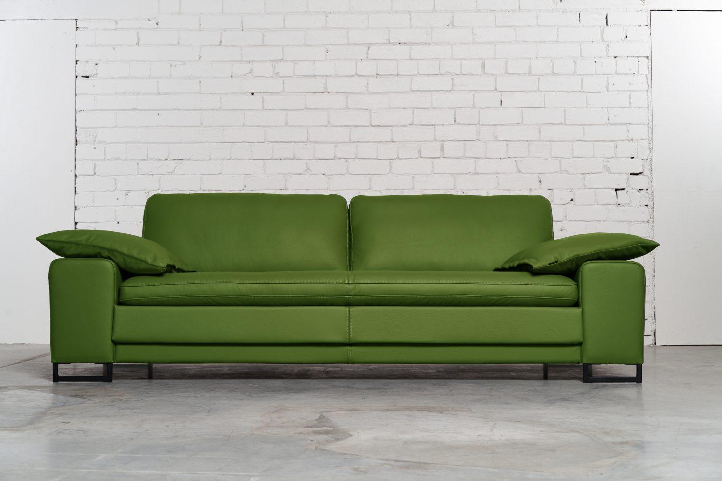 Trivietė odinė sofa ARGUS (Apple Green) – 245×100 cm 2
