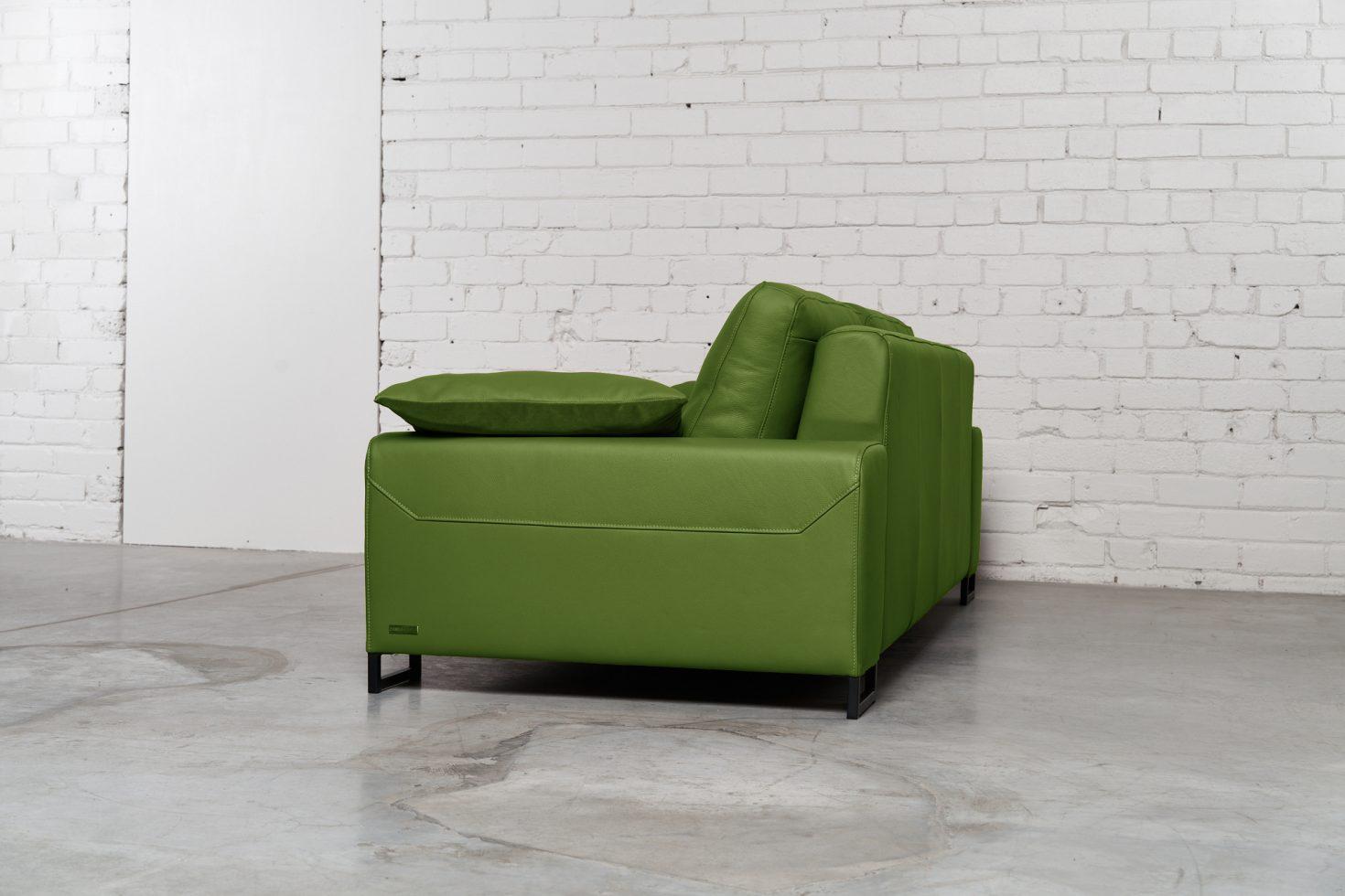 Trivietė odinė sofa ARGUS (Apple Green) – 245×100 cm 4
