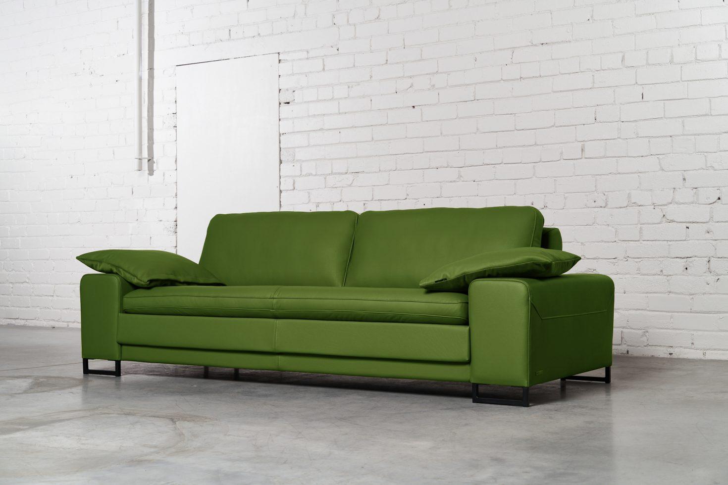 Trivietė odinė sofa ARGUS (Apple Green) – 245×100 cm 5