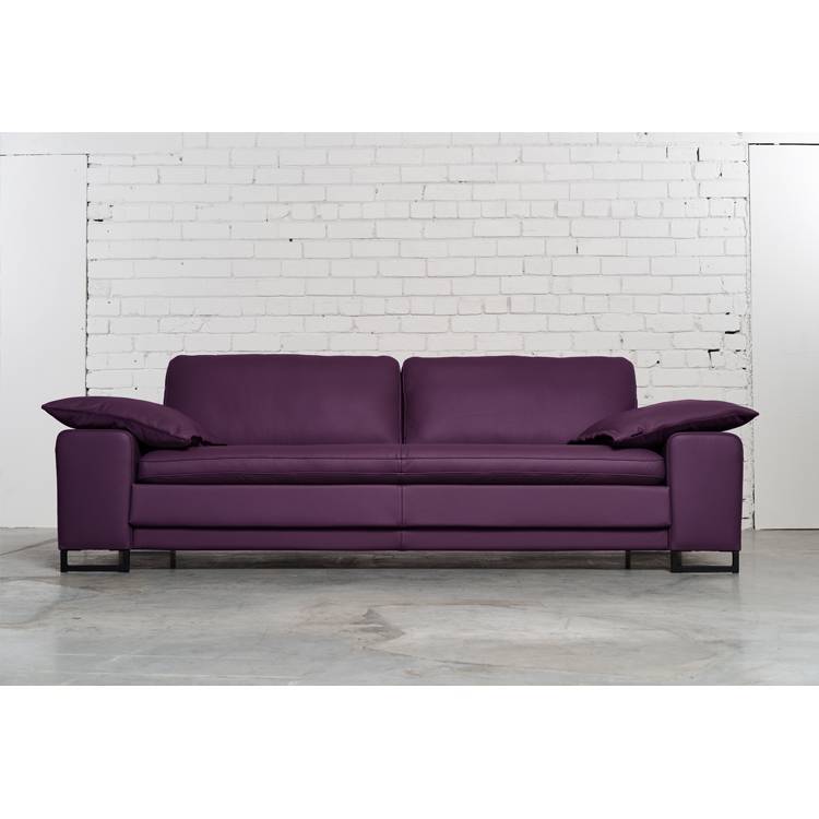 Trivietė odinė sofa ARGUS (Aubergine) – 245×100 cm