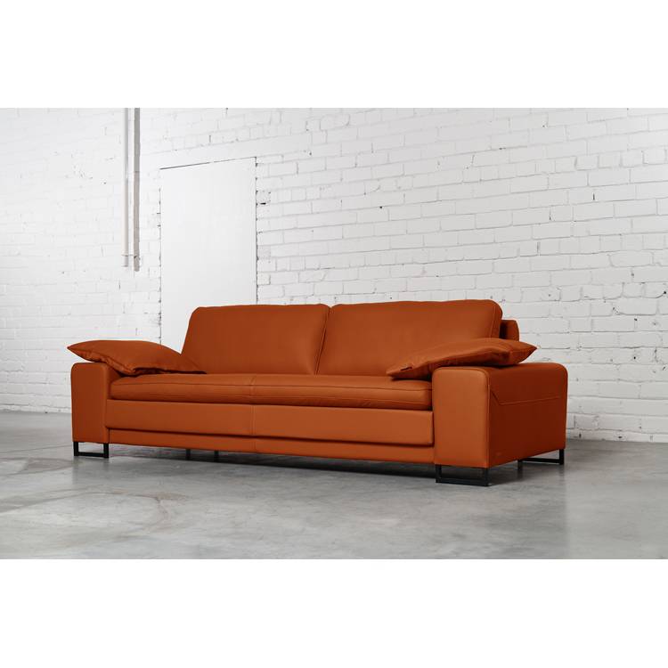 Trivietė odinė sofa ARGUS (Orange) – 245×100 cm