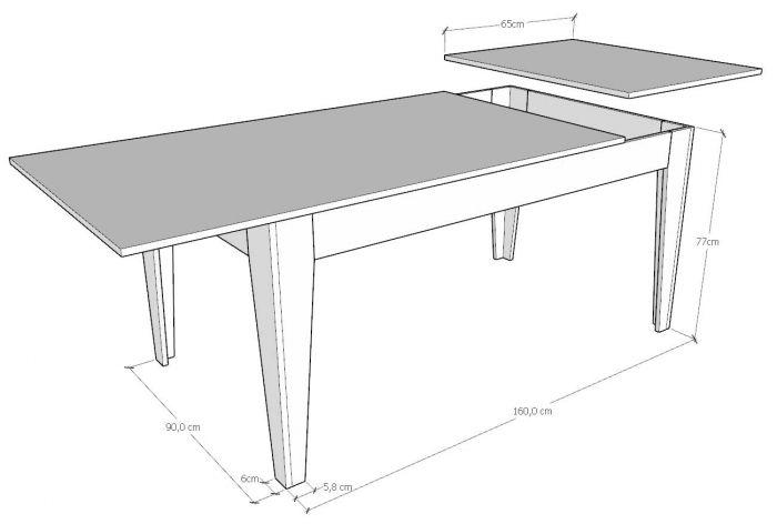 Išskleidžiamas stalas CICO MIX 160 (220)x90xH77 5
