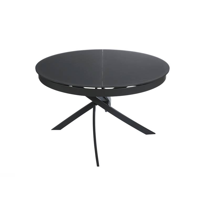 Apvalus valgomojo stalas FJORD juodas 110Ø (155)xH76 cm