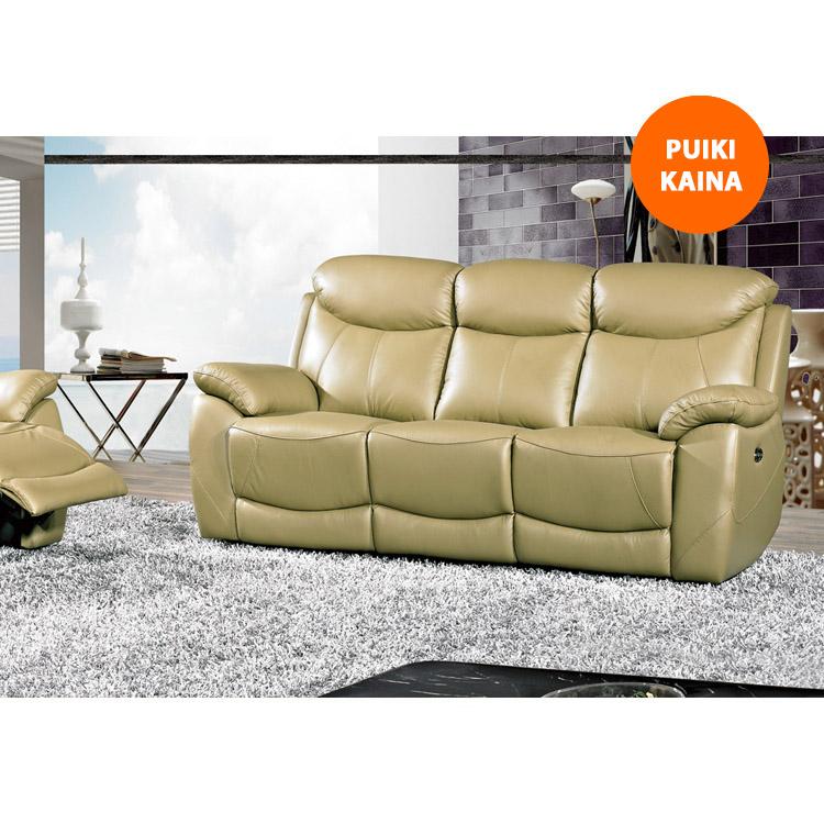 Odinė sofa-lova POMPEA Linen – 200×90 cm