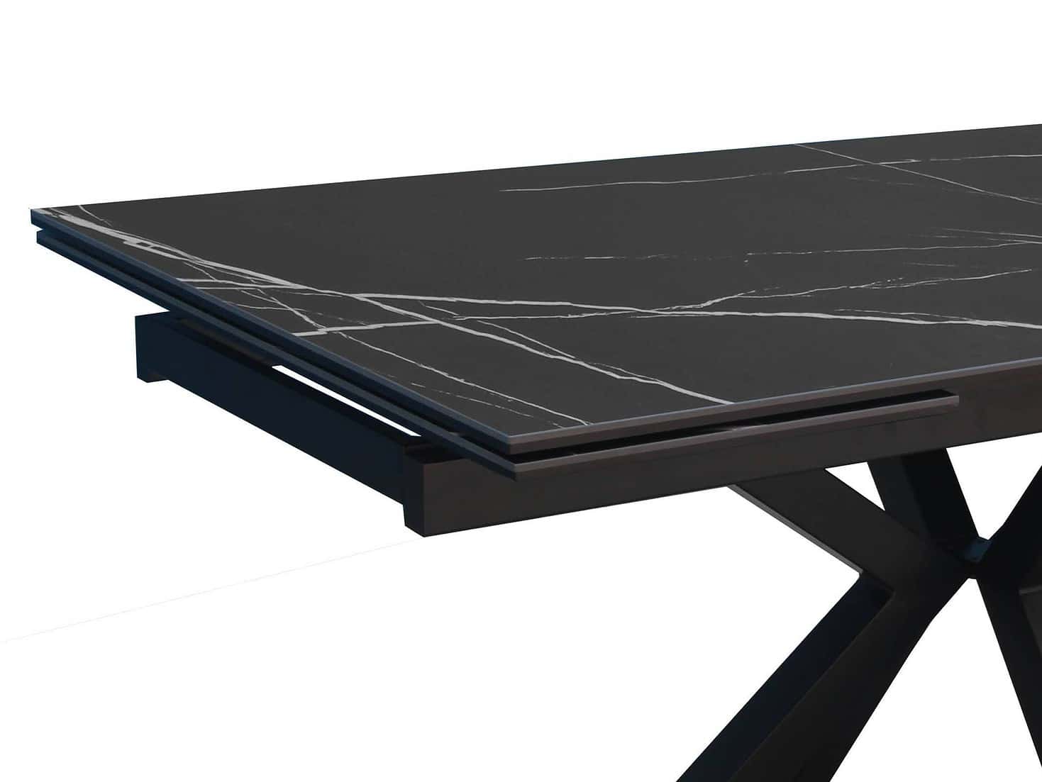 Valgomojo stalas OTTO juodas 160 (200-240)x90xH75 cm 4