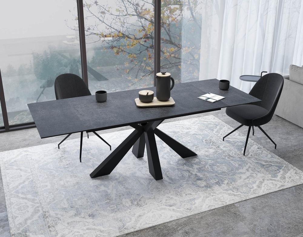 Valgomojo stalas OTTO juodas 140 (160-200)x90xH76 cm 5
