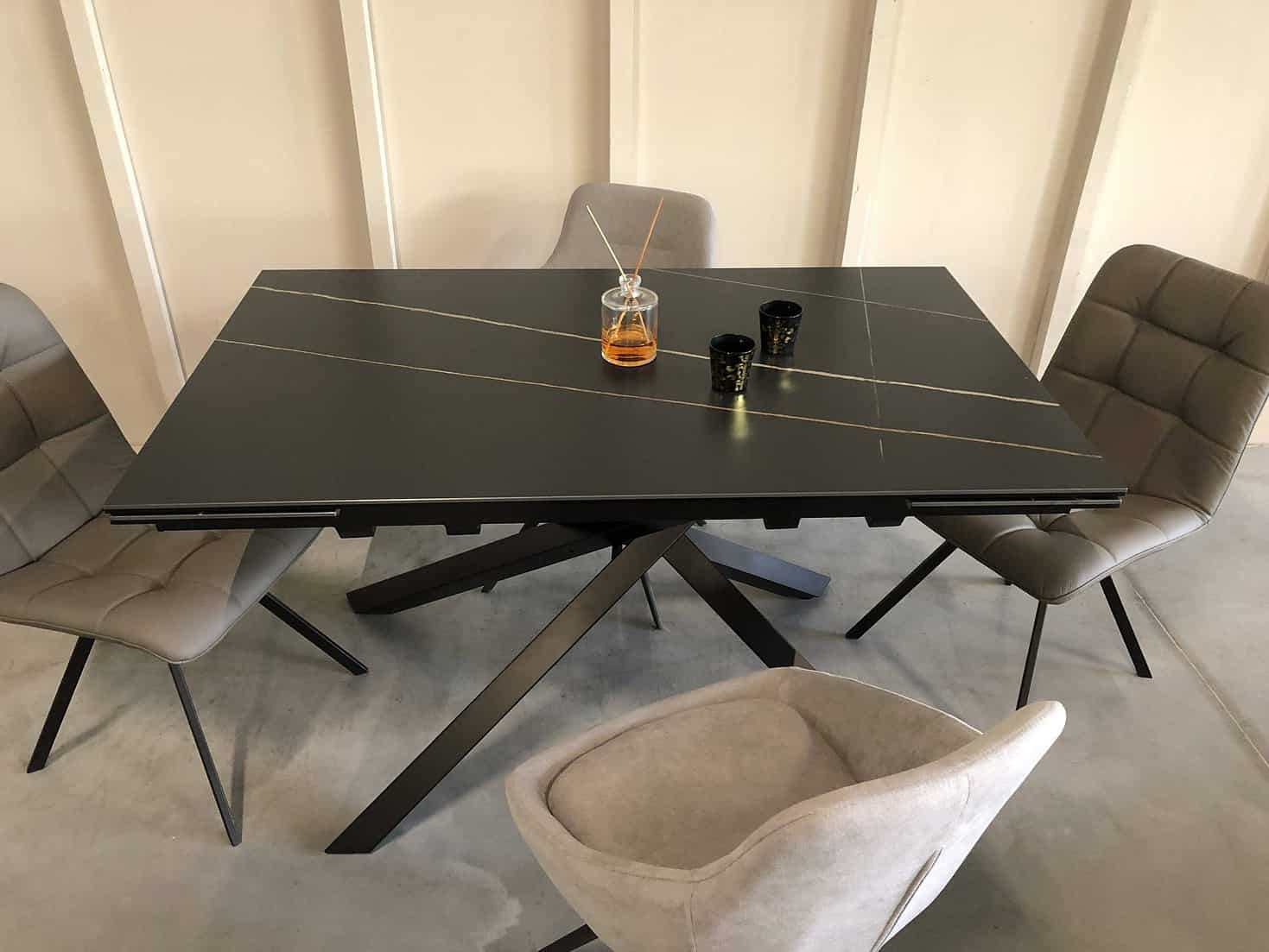Valgomojo stalas BLANCO juodas 140 (170-200)x85xH76 cm 10