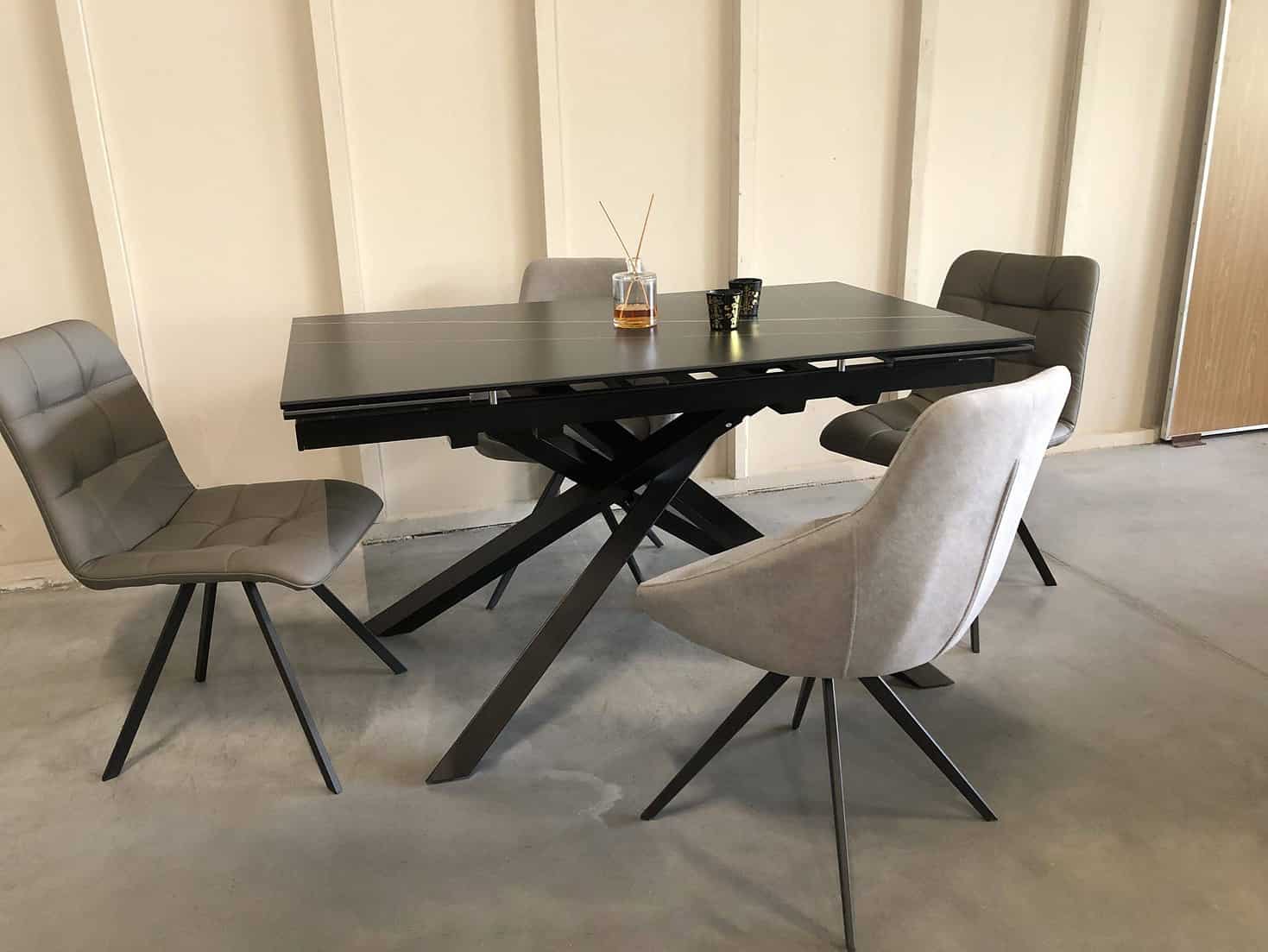 Valgomojo stalas BLANCO juodas 140 (170-200)x85xH76 cm 11