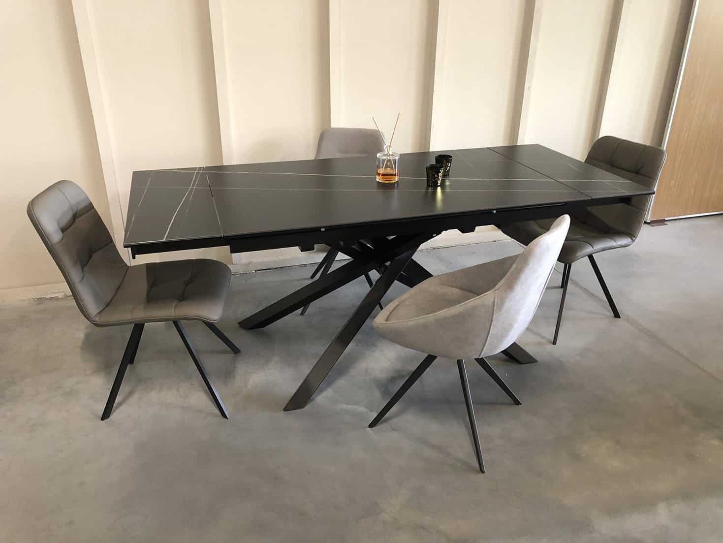 Valgomojo stalas BLANCO juodas 140 (170-200)x85xH76 cm 12