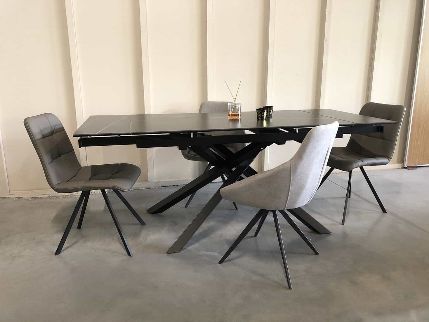 Valgomojo stalas BLANCO juodas 140 (170-200)x85xH76 cm 13