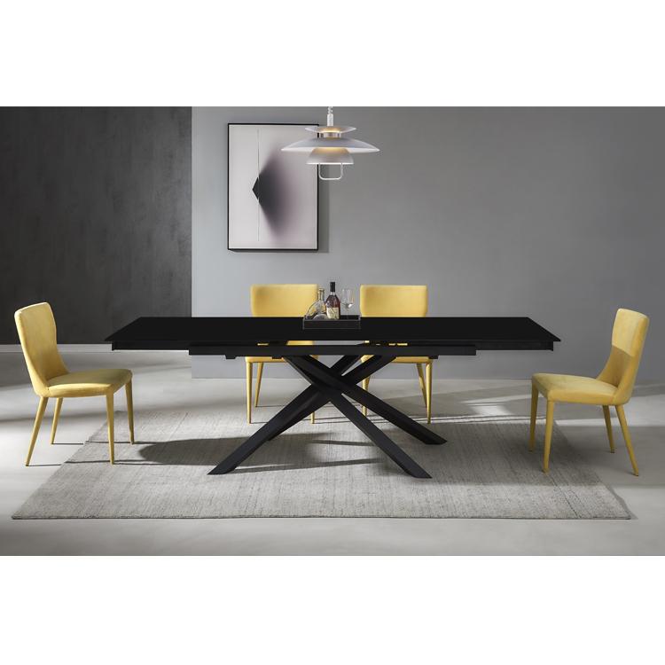 Valgomojo stalas BLANCO juodas 140 (170-200)x85xH76 cm