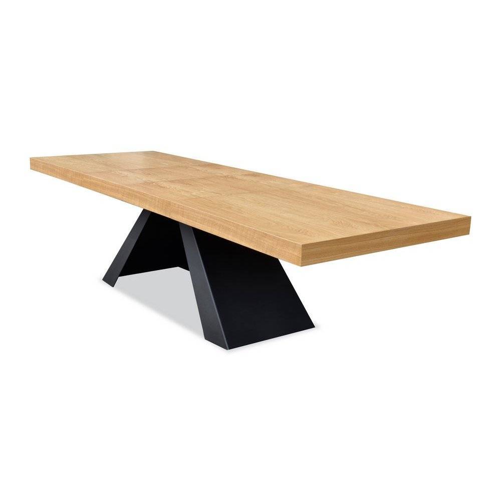 Ąžuolo faneruotės valgomojo stalas LANCER 200 (240-280)x100xH76 cm 4