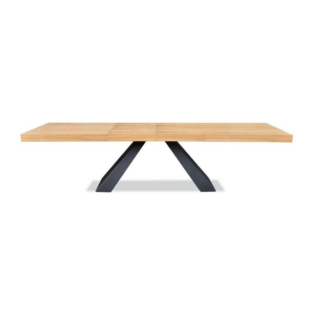 Ąžuolo faneruotės valgomojo stalas LANCER 200 (240-280)x100xH76 cm 5