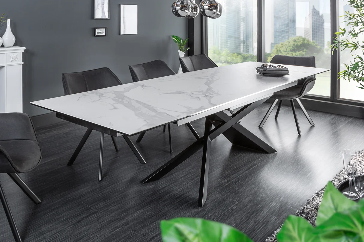 Valgomojo stalas DORIAN-WHITE 180 (220-260)x90xH77 cm-1