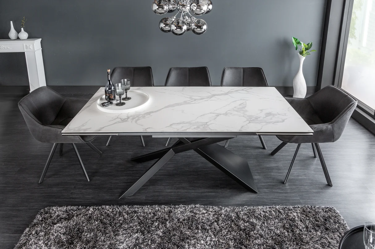 Valgomojo stalas DORIAN-WHITE 180 (220-260)x90xH77 cm-5