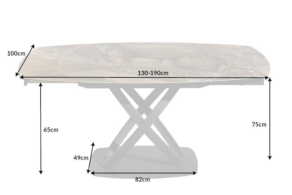 Išsukamas stalas GENESIS-TAUPE 130(190)x100xH75 cm 7