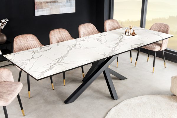 Valgomojo stalas ARTISTICO-WHITE 180 (260)x90xH76 cm