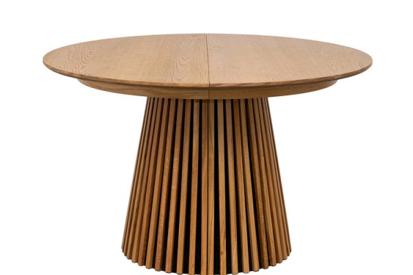 Apvalus vokiškas ištraukiamas stalas VALHALA-NATURAL - 120 (160-200)xH75 cm