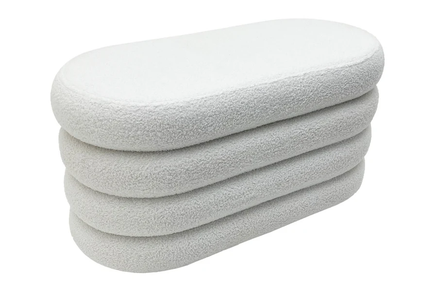 Vokiškas pufas VOQUE-WHITE – 113x50xH49 cm - šviesi spalva-1