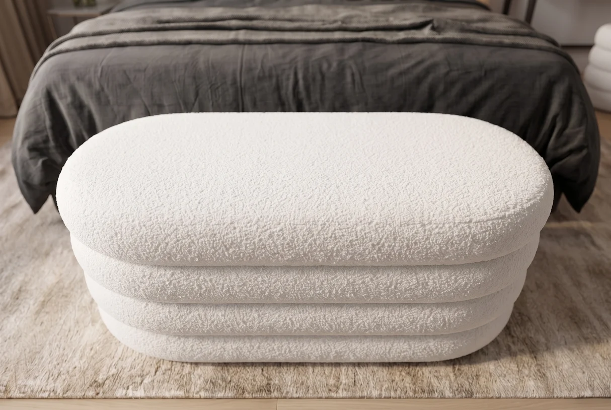 Vokiškas pufas VOQUE-WHITE – 113x50xH49 cm - šviesi spalva-5