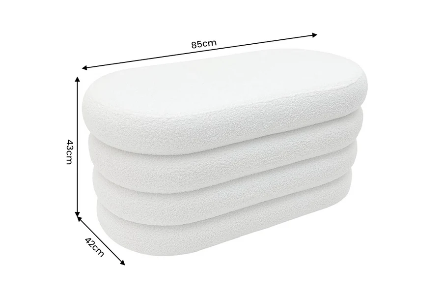 Vokiškas pufas VOQUE-WHITE – 113x50xH49 cm - šviesi spalva-7