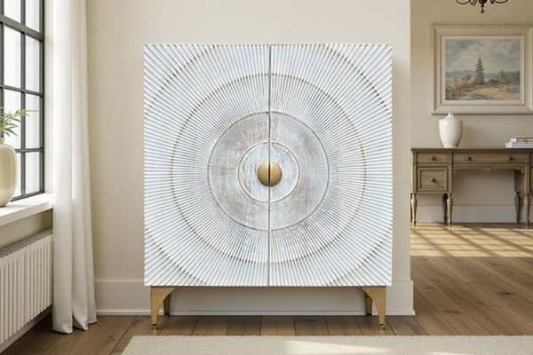 Komoda GOLDEN SUNSET-WHITE 100x38x120 cm
