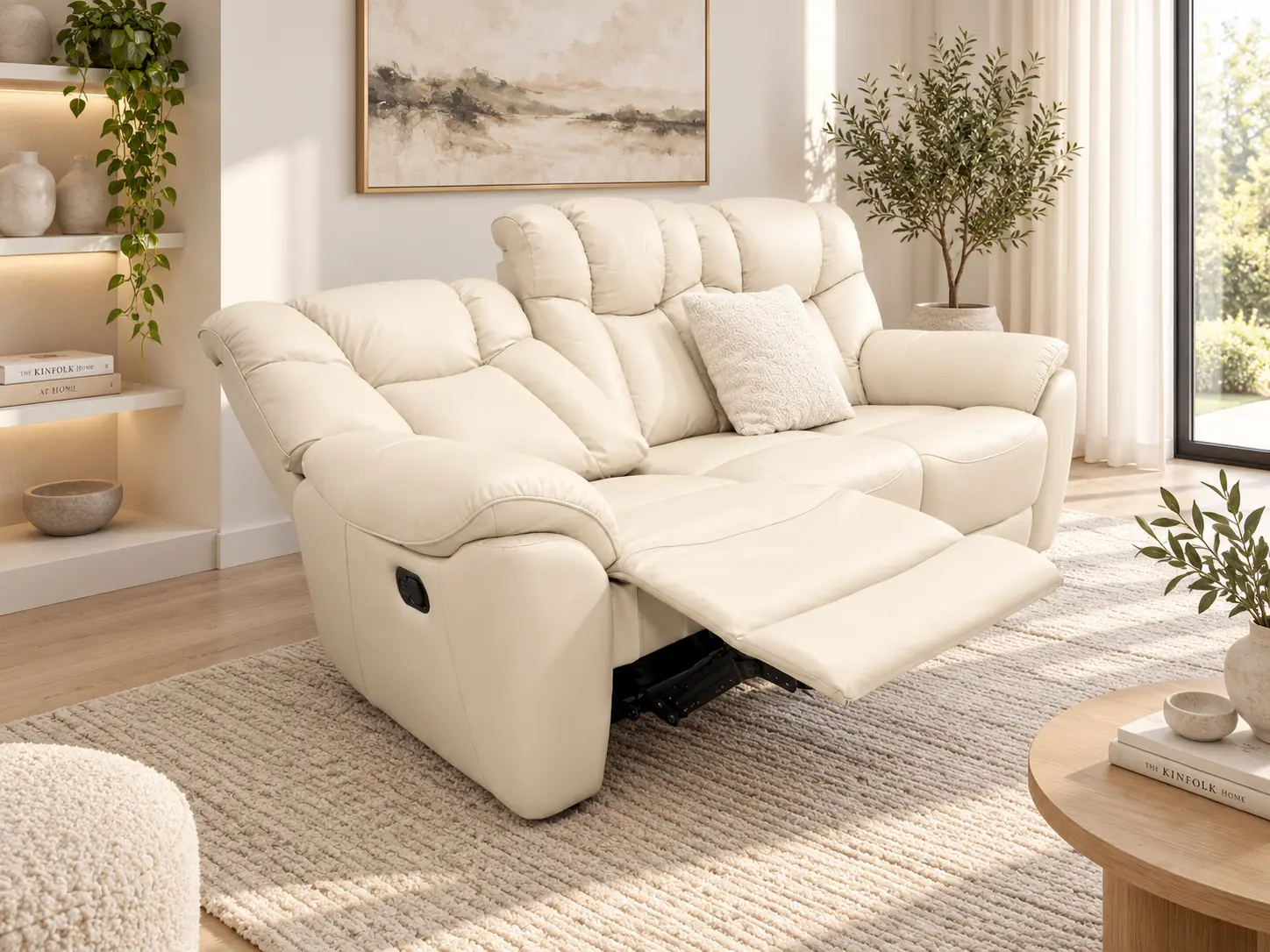 Odinė trivietė sofa su dviem reglaineriais COMFORT-210x90xH100 cm - šviesi spalva-5