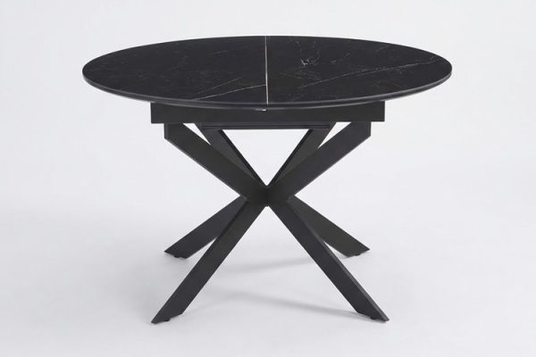 Apvalus išskleidžiamas virtuvės stalas ROUND-DARK 100 (130)xH75 cm