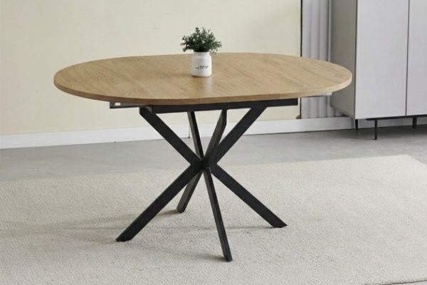 Apvalus išskleidžiamas virtuvės stalas ROUND-WOOD 100 (130)xH75 cm