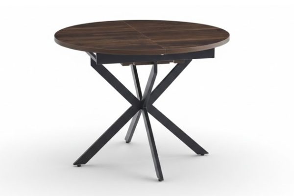Apvalus išskleidžiamas virtuvės stalas ROUND-WOOD DARK 100 (130)xH75 cm
