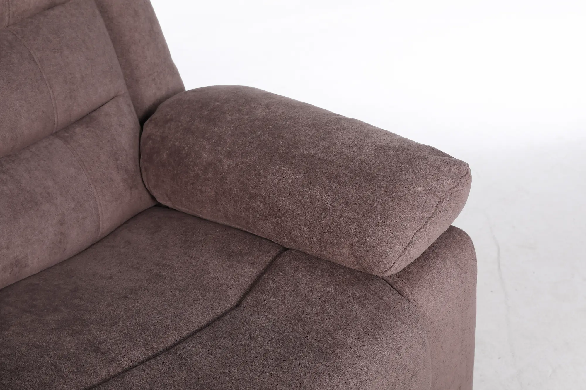 Dvivietė sofa su reglaineriais RAMZI – tamsiai rusva spalva – 152x97xH102 cm-11