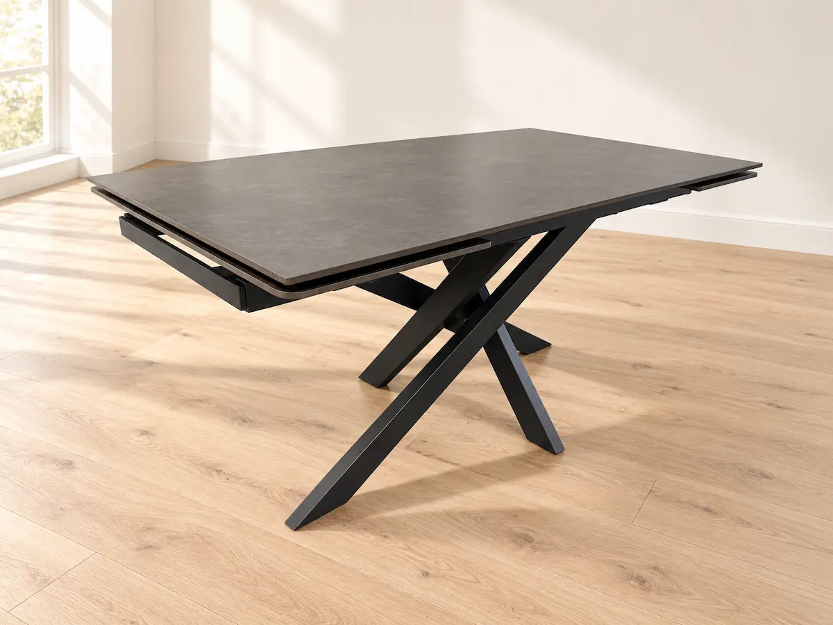 Išskleidžiamas stalas ARTISTICO-Dark Grey 160 (240)x90xH75 cm-10