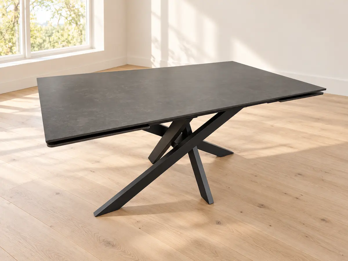 Išskleidžiamas stalas ARTISTICO-Dark Grey 160 (240)x90xH75 cm-11