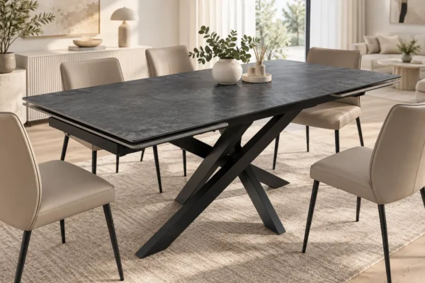 Išskleidžiamas stalas ARTISTICO-Dark Grey 160 (240)x90xH75 cm