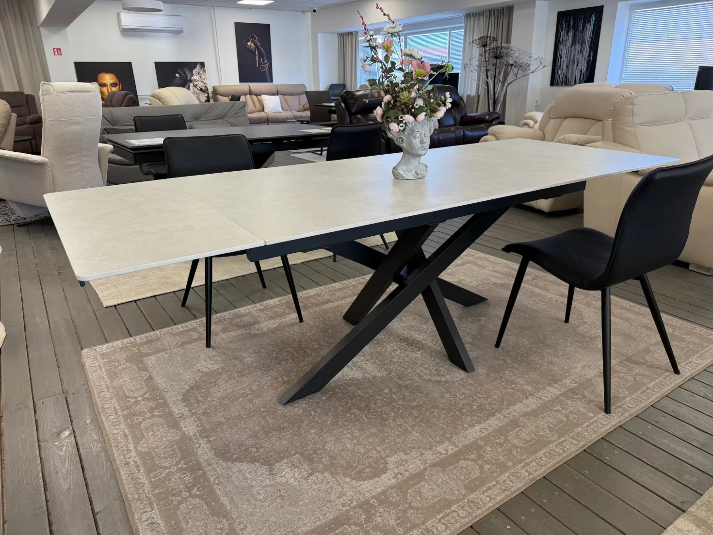 Išskleidžiamas stalas ARTISTICO-Light Grey 160 (240)x90xH75 cm-10