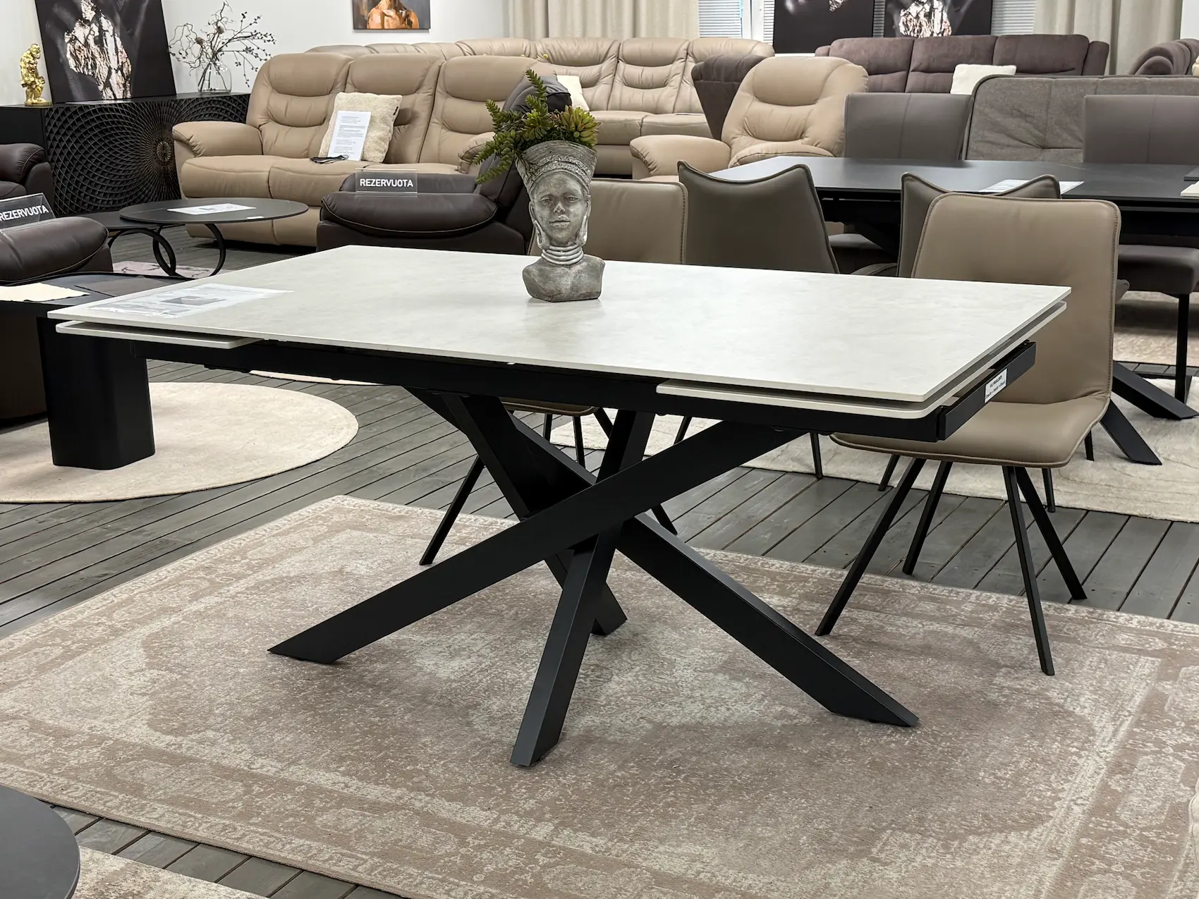 Išskleidžiamas stalas ARTISTICO-Light Grey 160 (240)x90xH75 cm-4