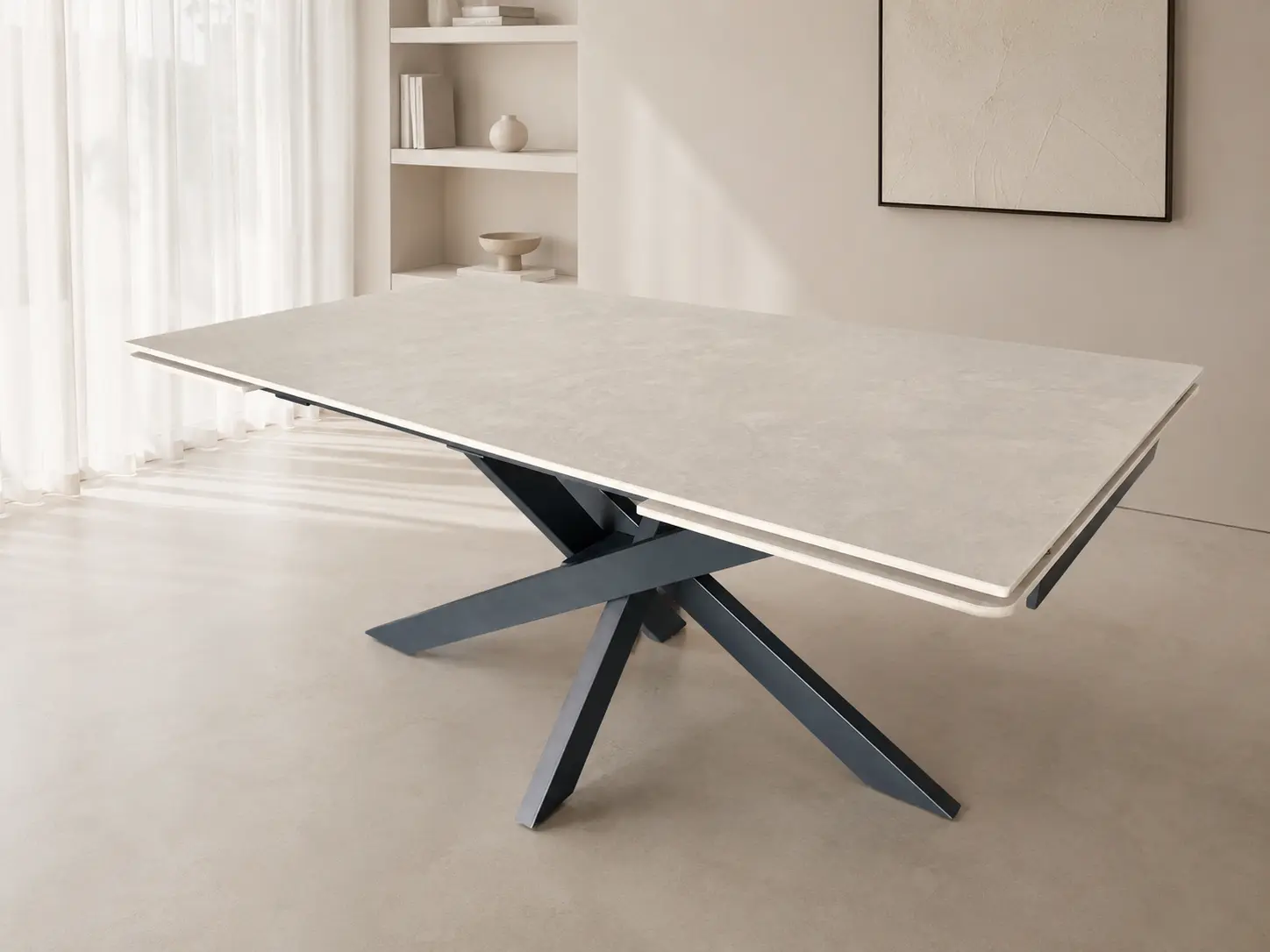 Išskleidžiamas stalas ARTISTICO-Light Grey 160 (240)x90xH75 cm-7