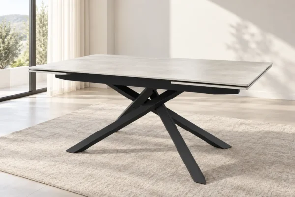 Išskleidžiamas stalas BLANCO-Kamen Light Grey 160 (240)x90xH75 cm