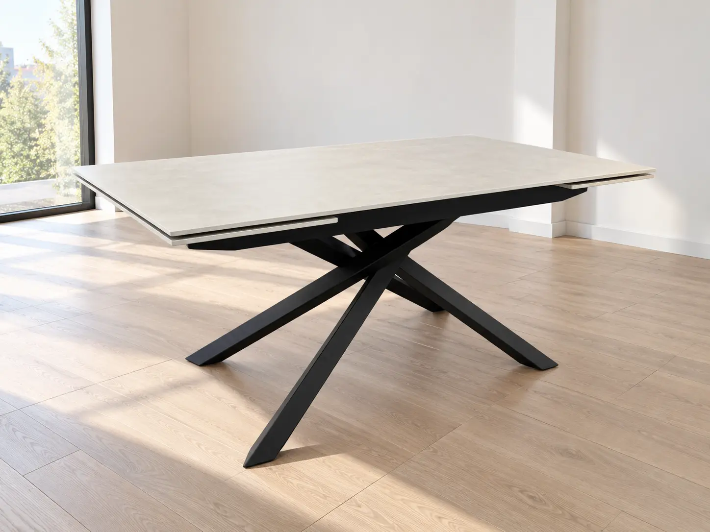 Išskleidžiamas stalas BLANCO-Kamen Light Grey 160 (240)x90xH75 cm-11
