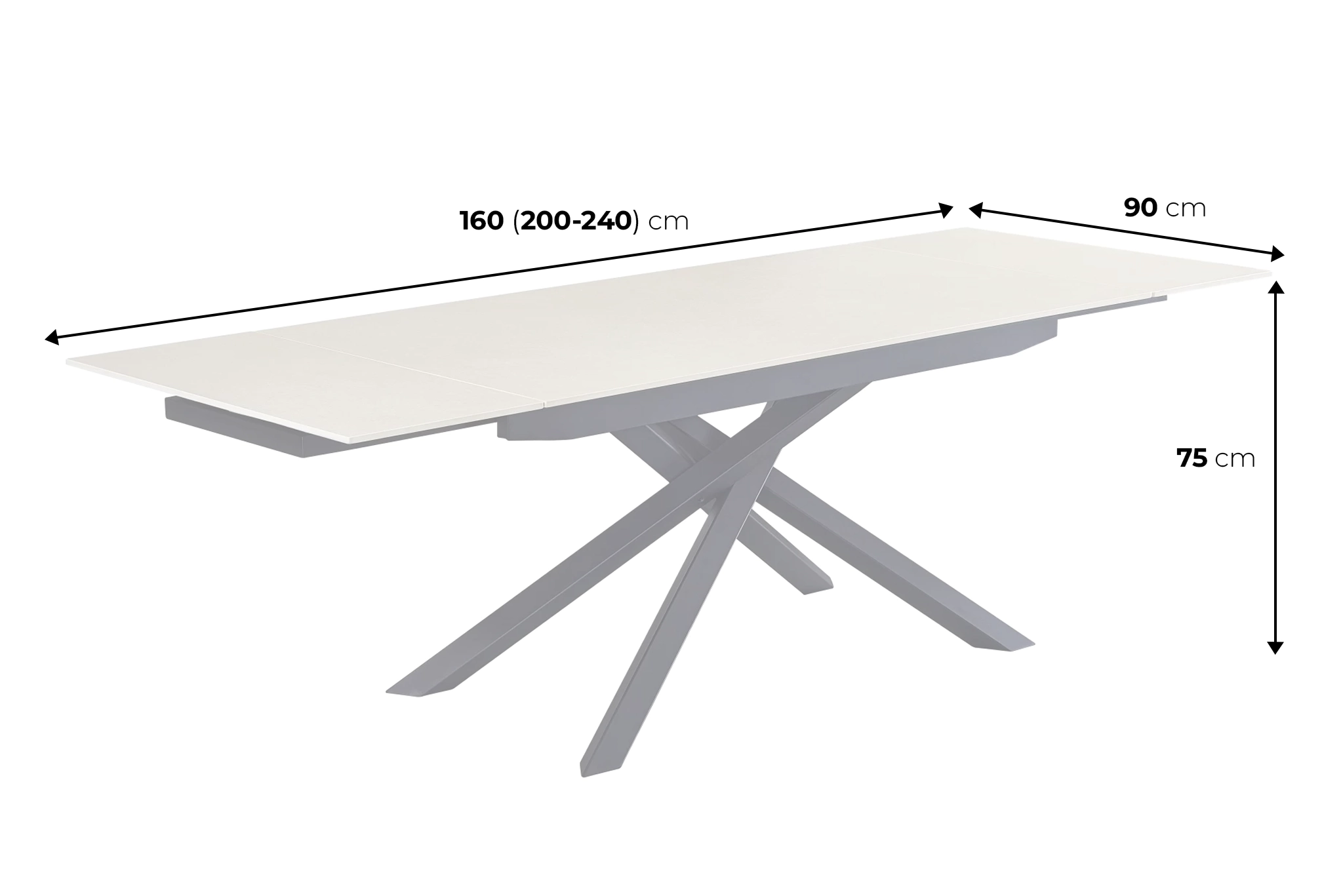 Išskleidžiamas stalas BLANCO-Parsmine Yellow 160 (240)x90xH75 cm-7