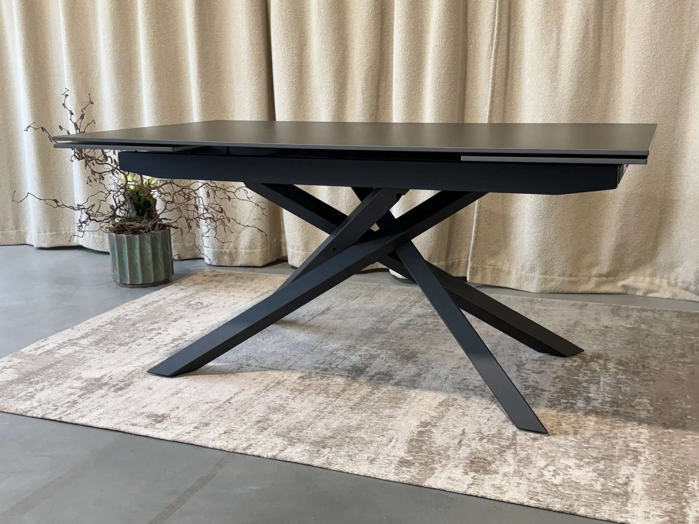 Išskleidžiamas stalas BLANCO-Vick Dark Grey 160 (240)x90xH75 cm-10