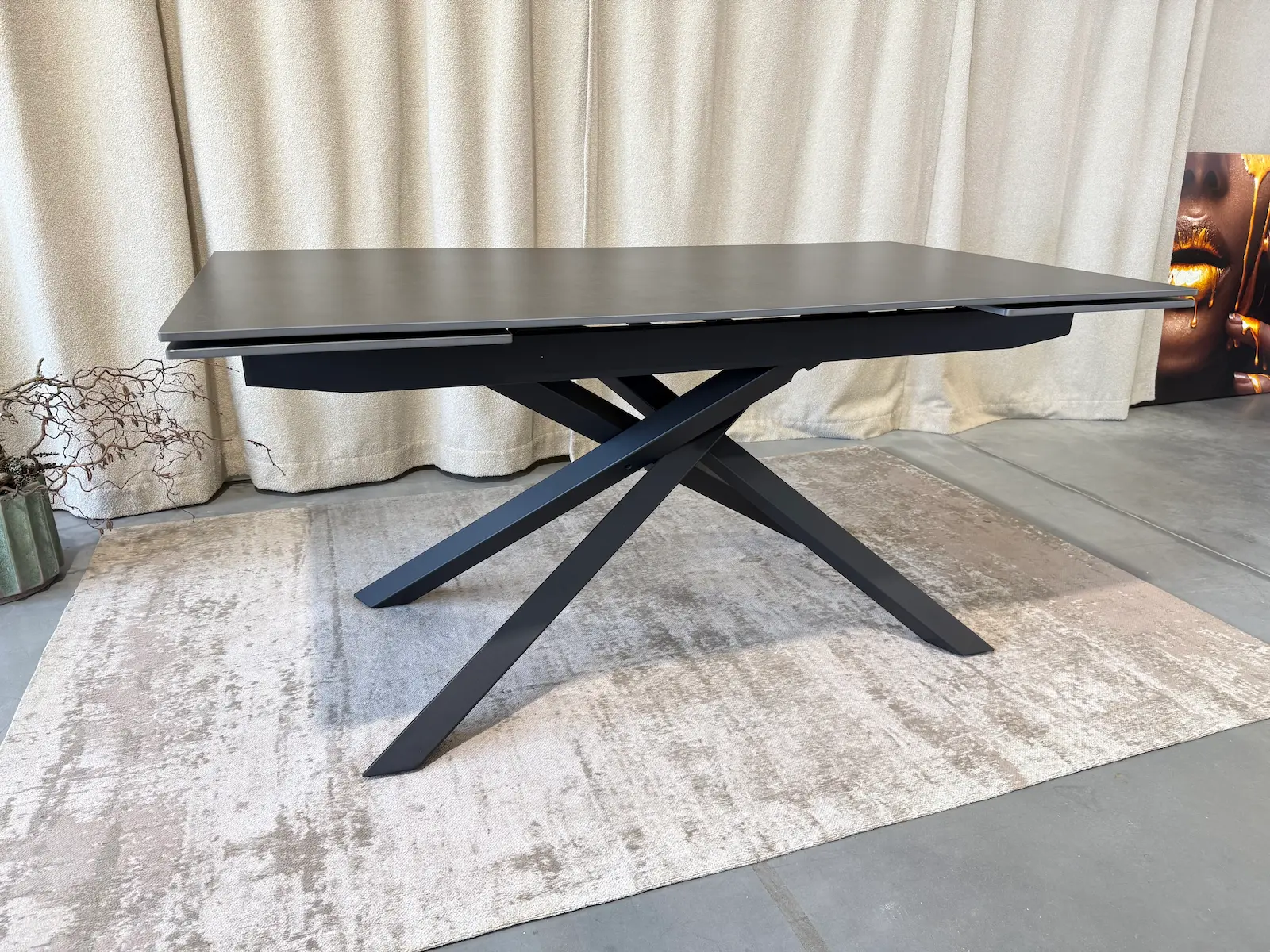 Išskleidžiamas stalas BLANCO-Vick Dark Grey 160 (240)x90xH75 cm-8