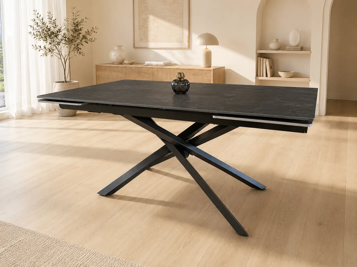 Išskleidžiamas stalas ORION-Dark Grey 160 (240)x90xH75 cm-5