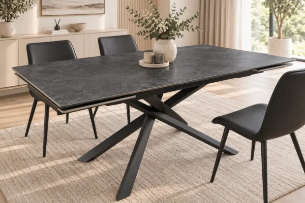 Išskleidžiamas stalas ORION-Dark Grey 160 (240)x90xH75 cm