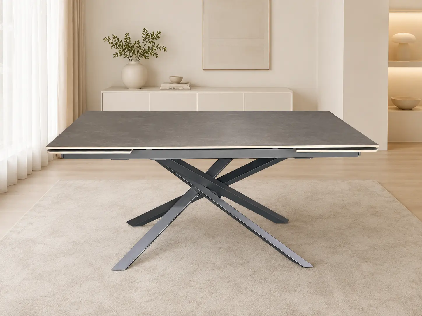 Išskleidžiamas stalas ORION-Medium Grey 160 (240)x90xH75 cm-10