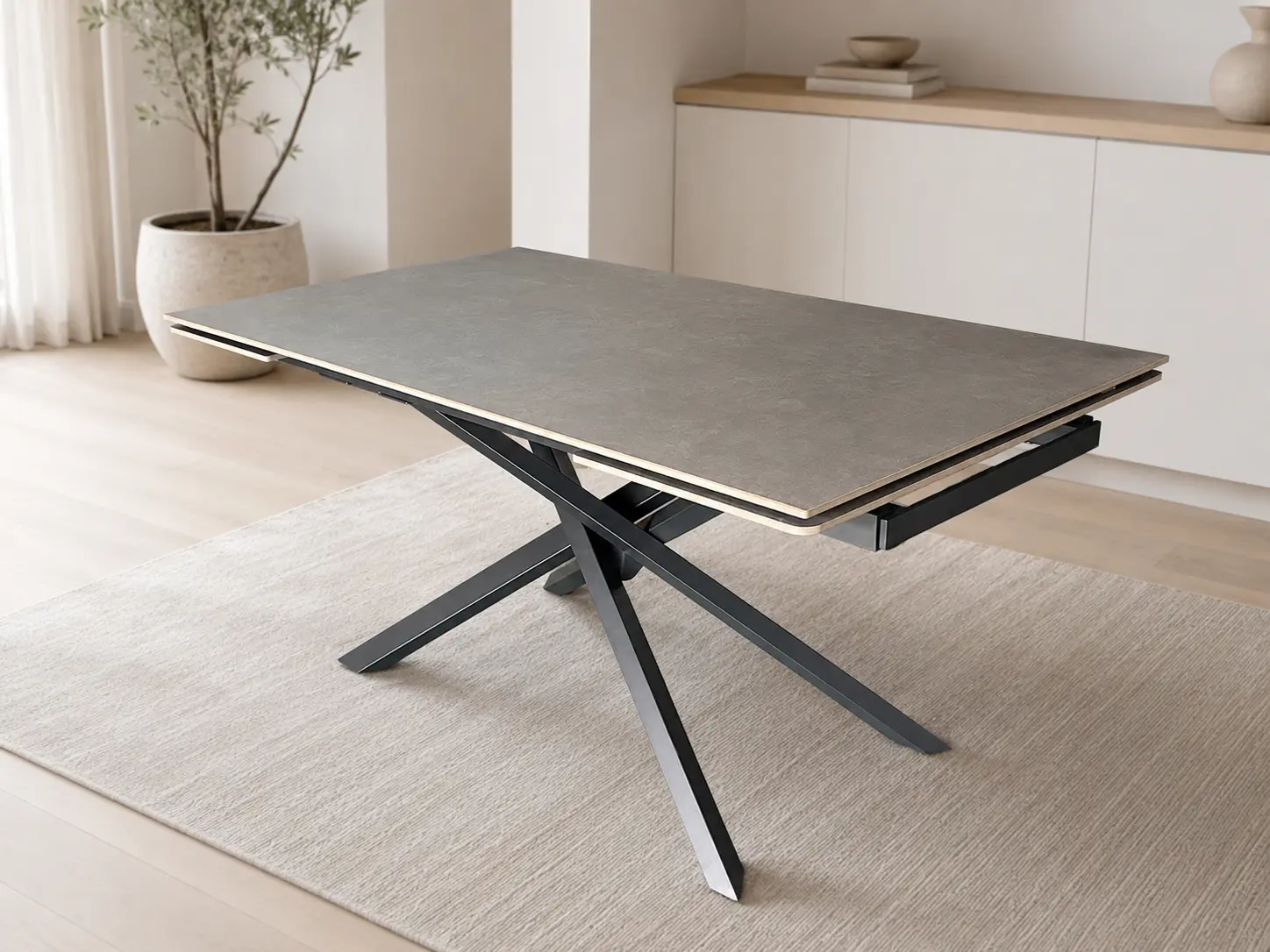 Išskleidžiamas stalas ORION-Medium Grey 160 (240)x90xH75 cm-11