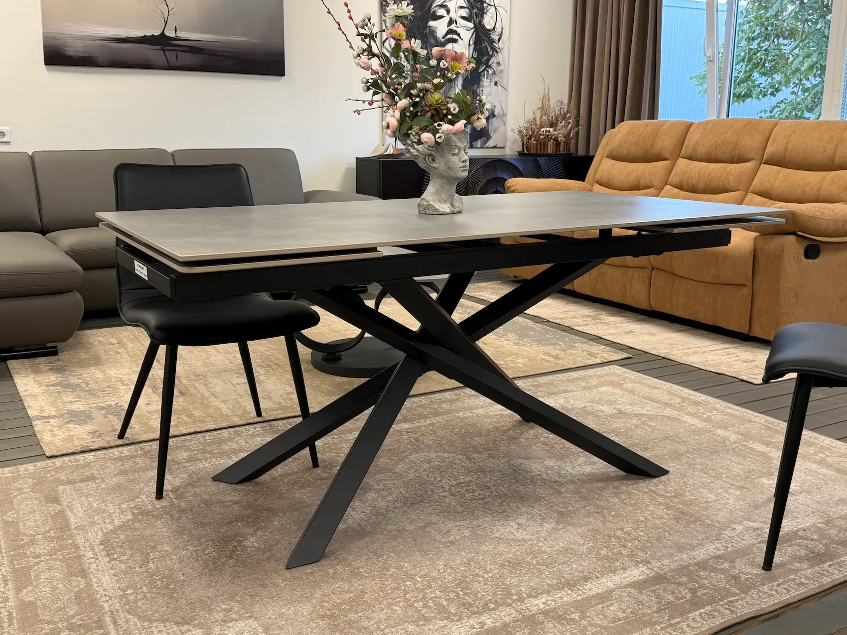 Išskleidžiamas stalas ORION-Medium Grey 160 (240)x90xH75 cm-3