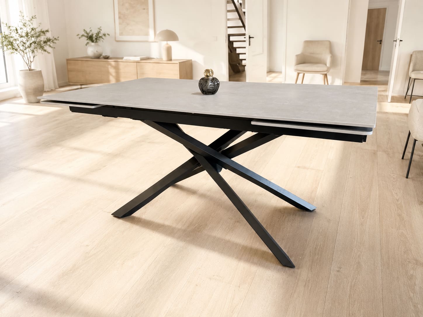 Išskleidžiamas stalas ORION-Medium Grey 160 (240)x90xH75 cm-4