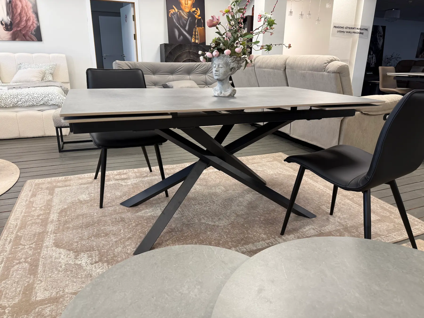 Išskleidžiamas stalas ORION-Medium Grey 160 (240)x90xH75 cm-7