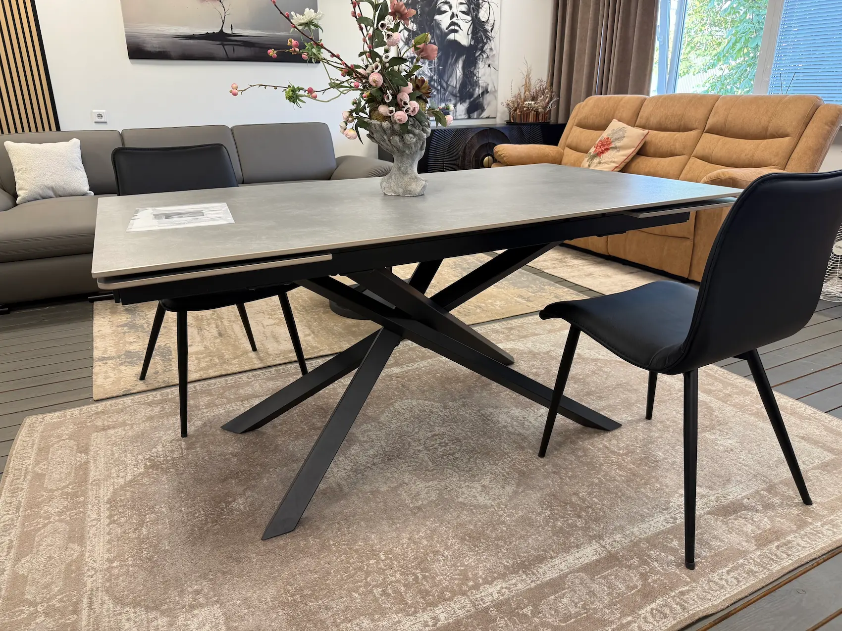 Išskleidžiamas stalas ORION-Medium Grey 160 (240)x90xH75 cm-8